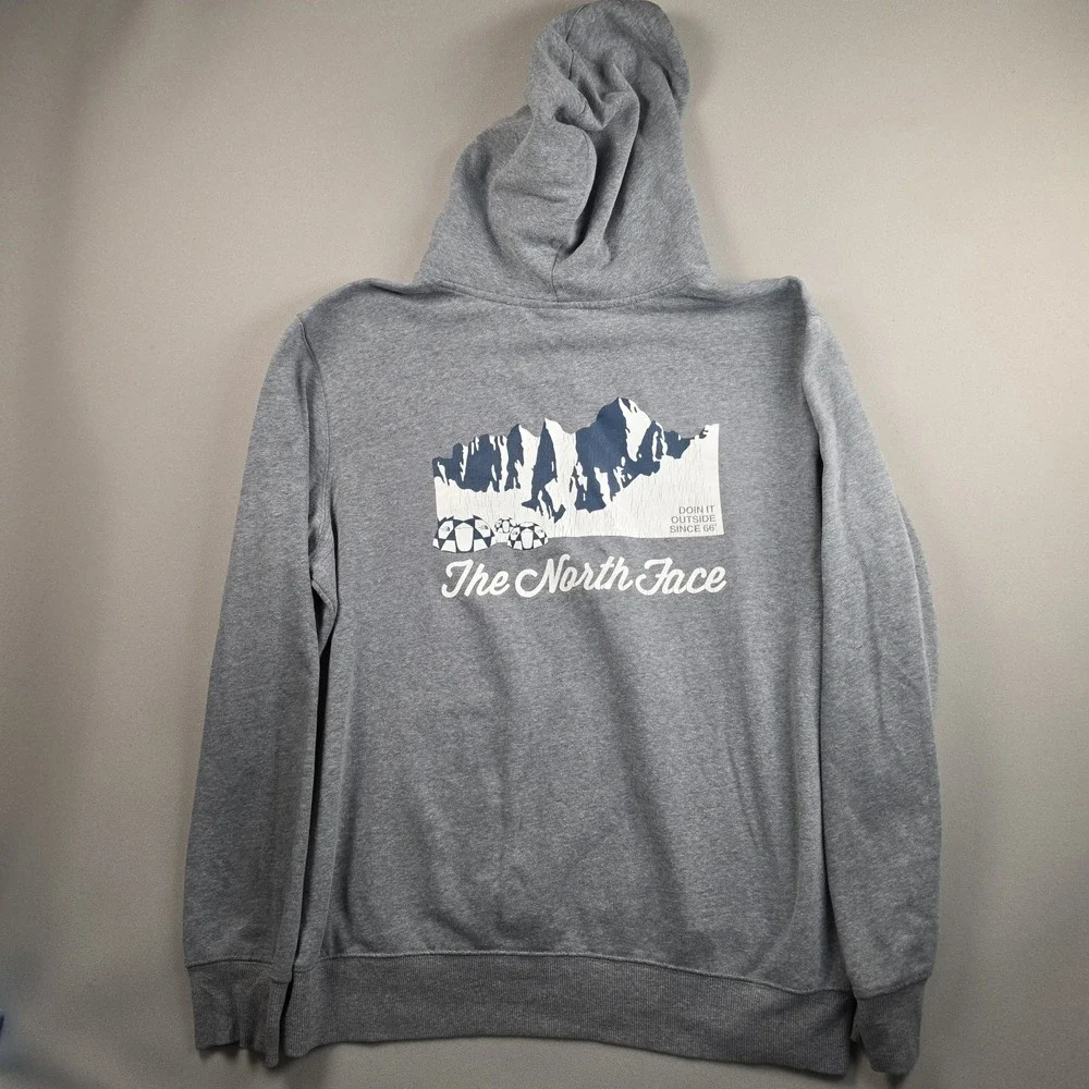 The North Face Doin It Outside Since 66 Mens Pullover Hoodie Gray L Relaxed Fit